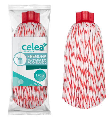 Fregona Hilo Microfibra Rojo-Blanco 170 g